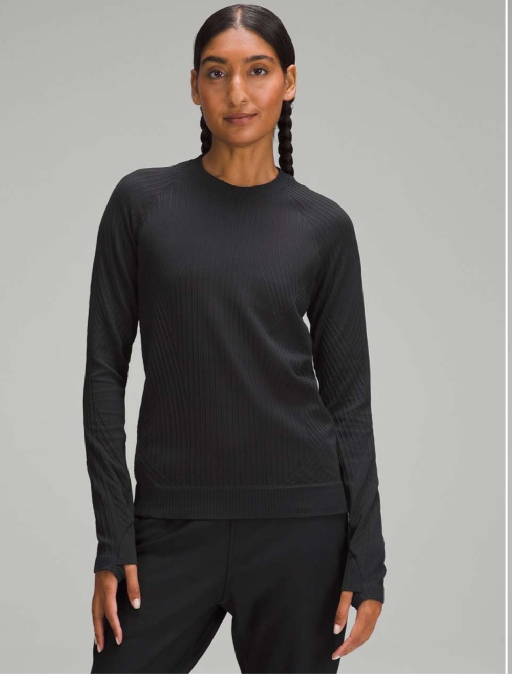 Lululemon Rest Less Black Long Sleeve Ribbed Pullover SIZE 4‎ Small